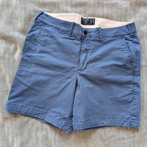 Blue Abercrombie shorts, in-seam 6.5in